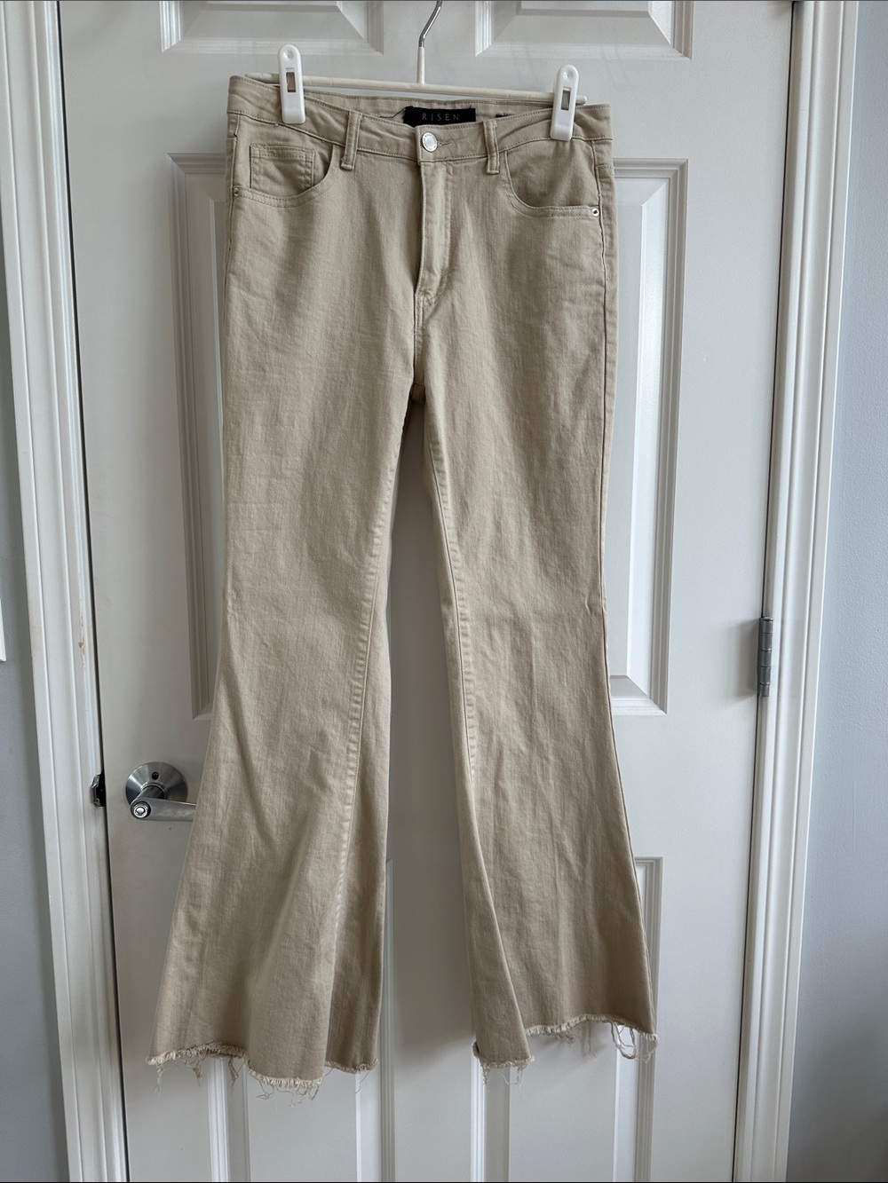 Women's Beige Risen Jeans